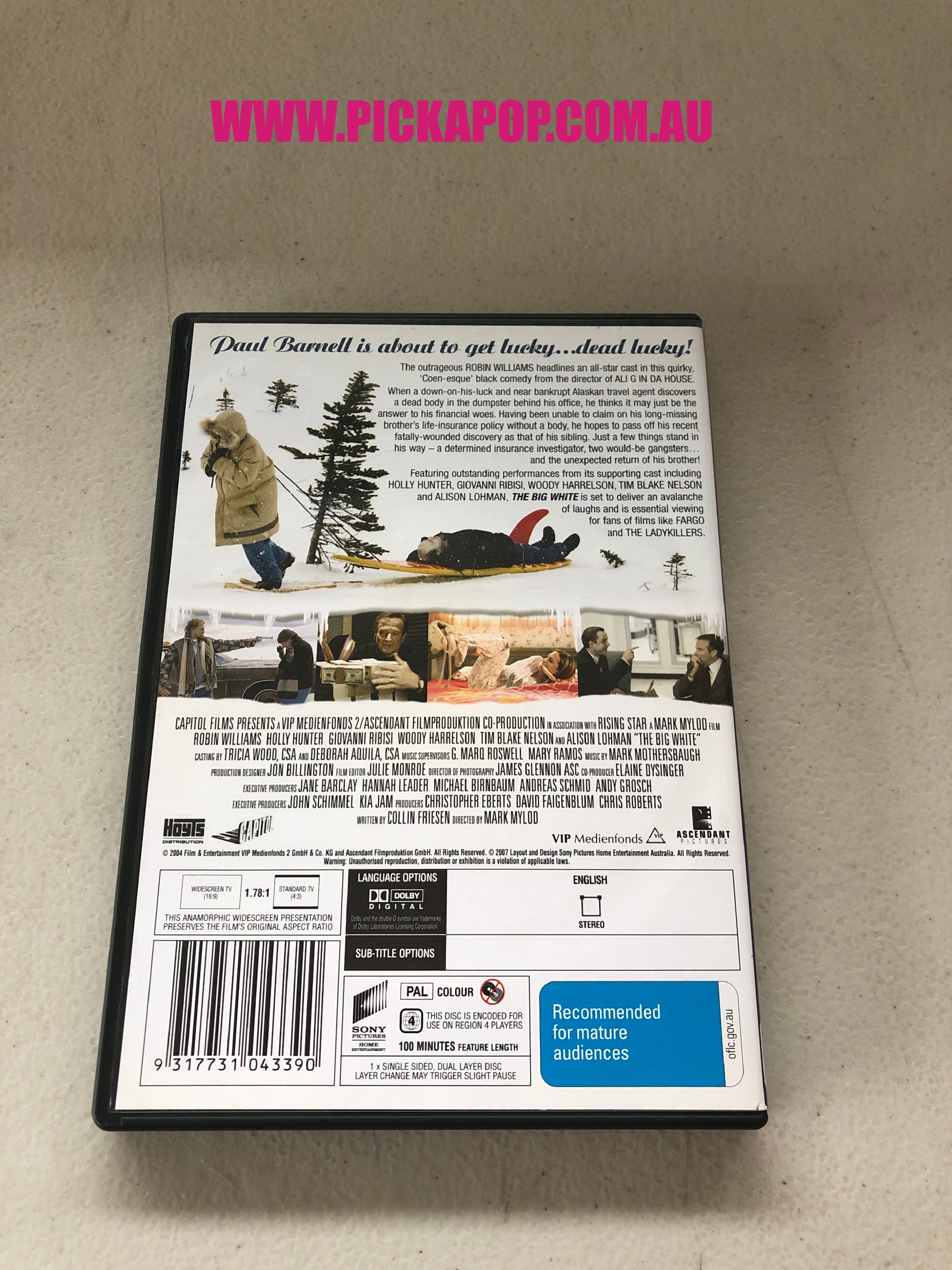 THE BIG WHITE - PAL Region 4 - DVD Cleaned and Tested