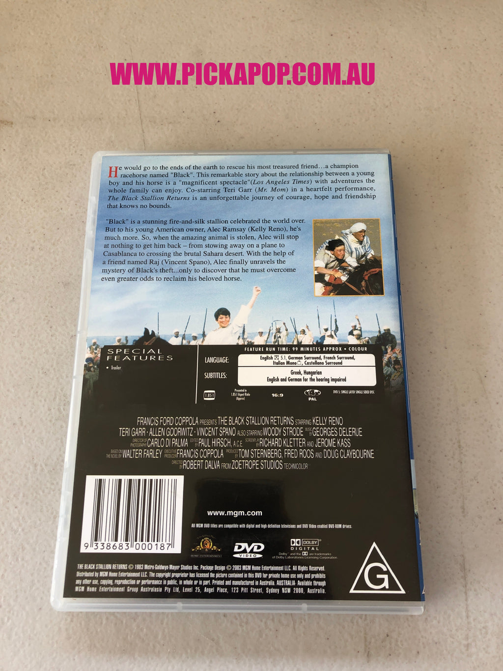 THE BLACK STALLION RETURNS - PAL Region 4 - DVD Tested and Cleaned