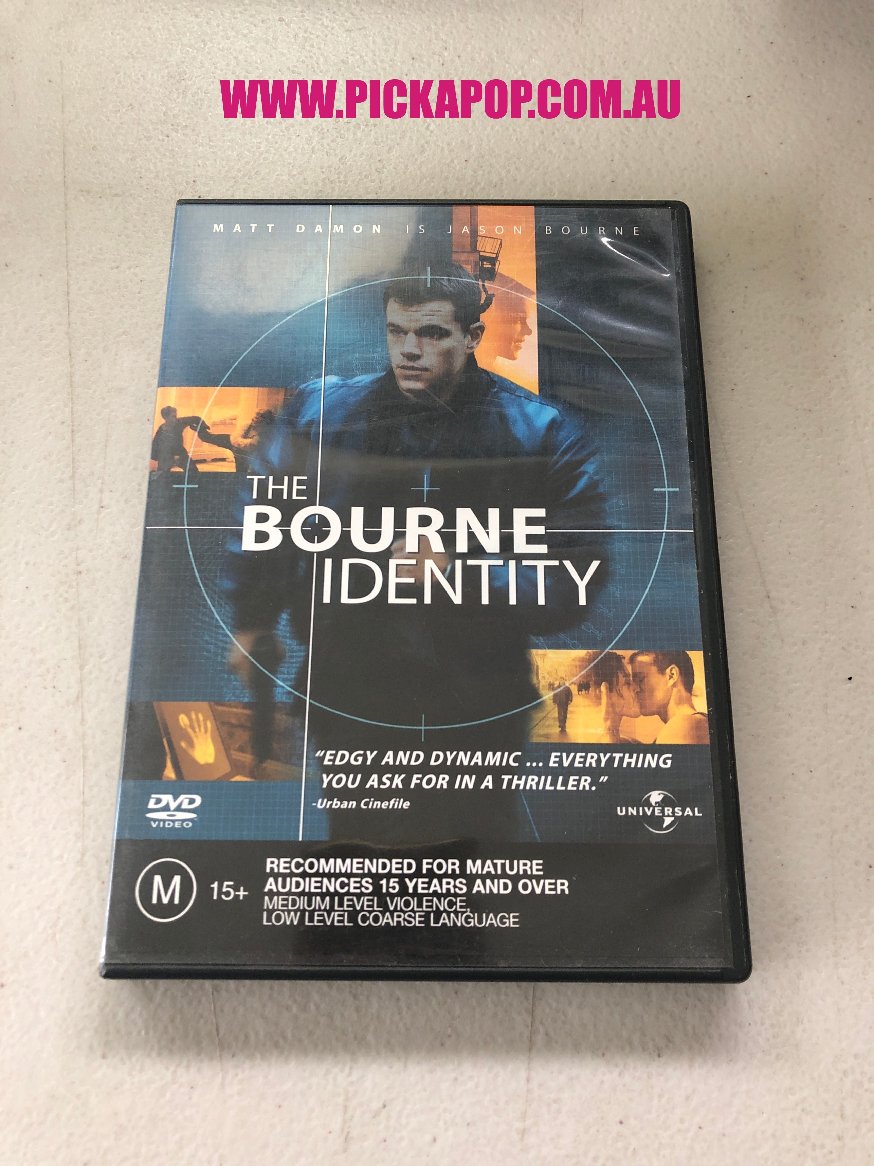 THE BOURNE IDENTITY - PAL Region 4 - DVD Cleaned and Tested