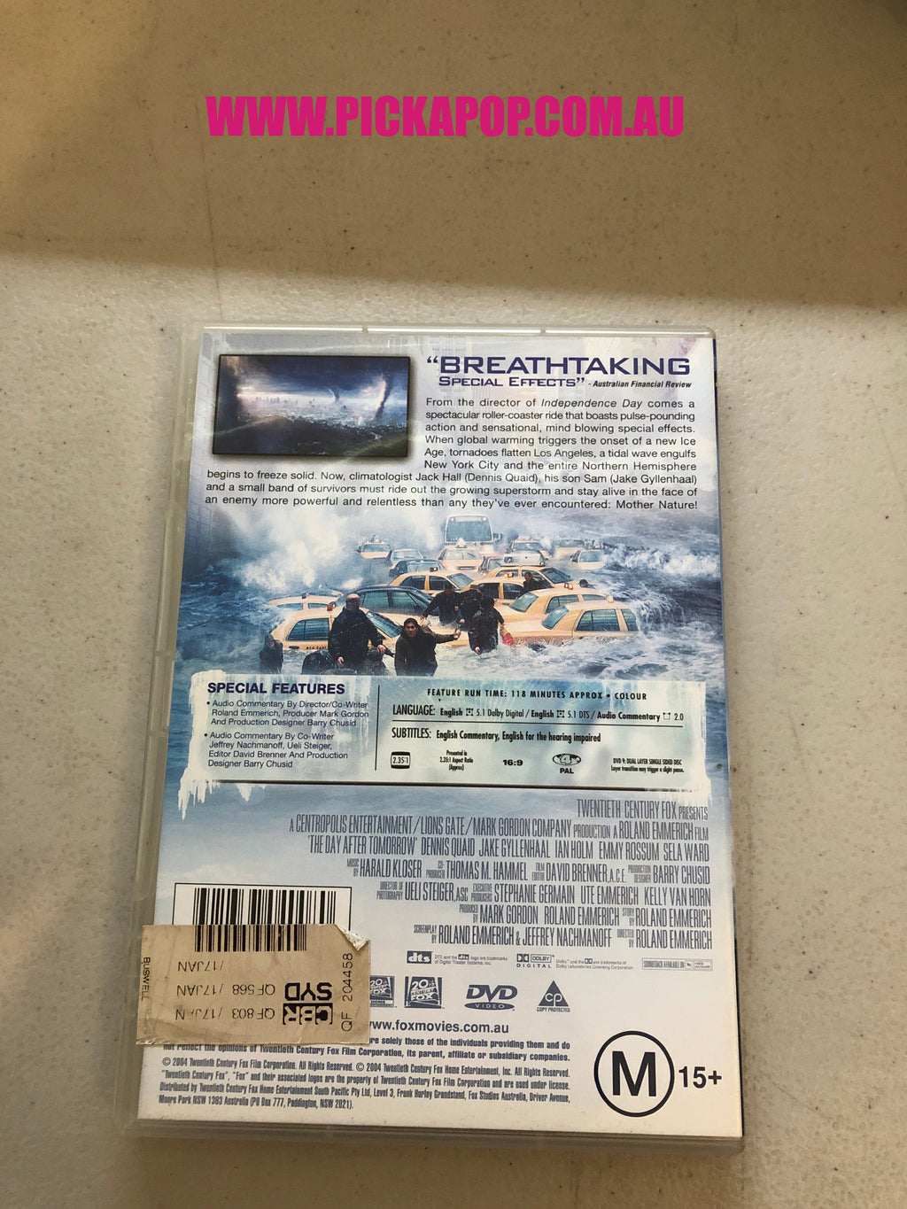 THE DAY AFTER TOMORROW - PAL Region 4 - DVD Cleaned and Tested