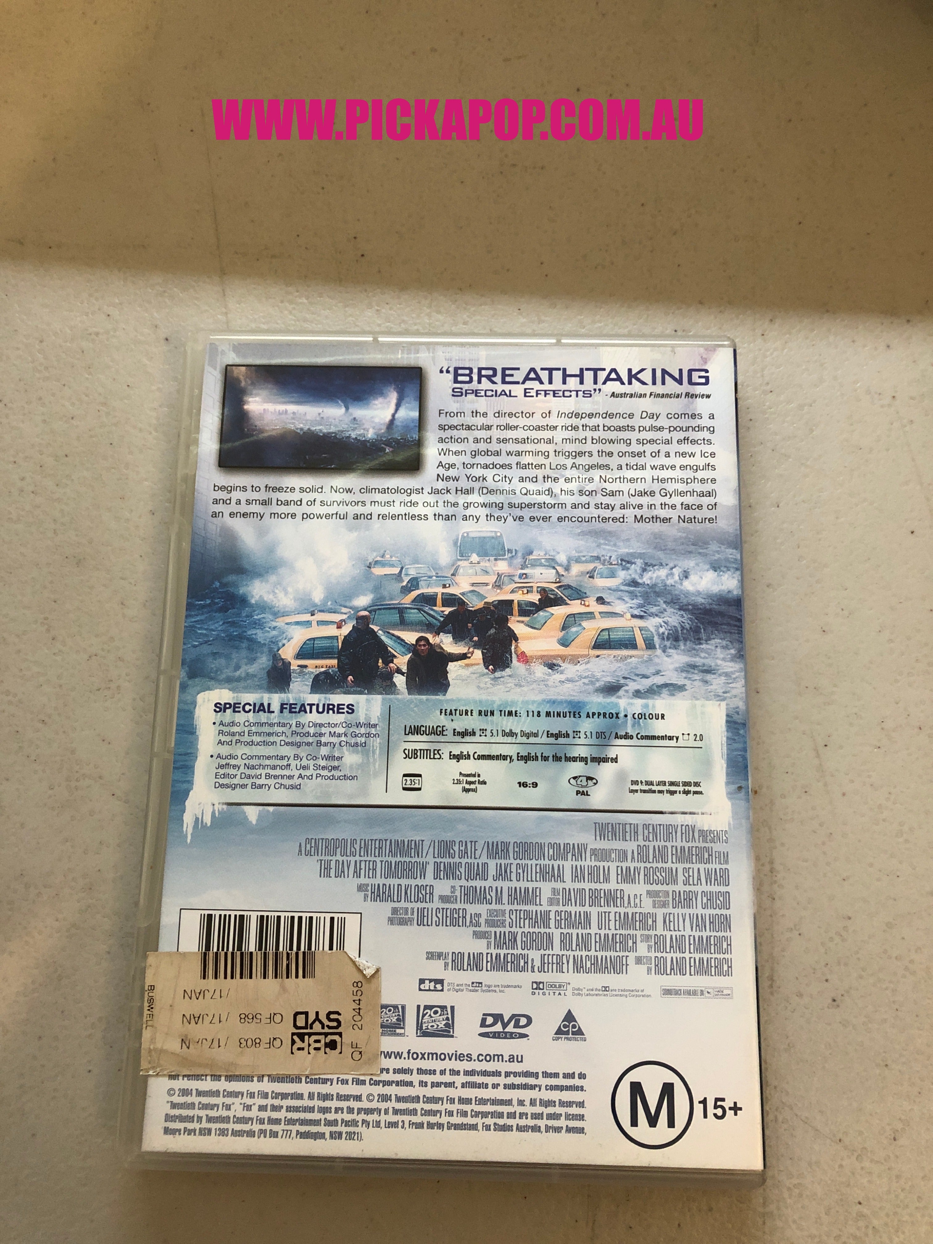 THE DAY AFTER TOMORROW - PAL Region 4 - DVD Cleaned and Tested