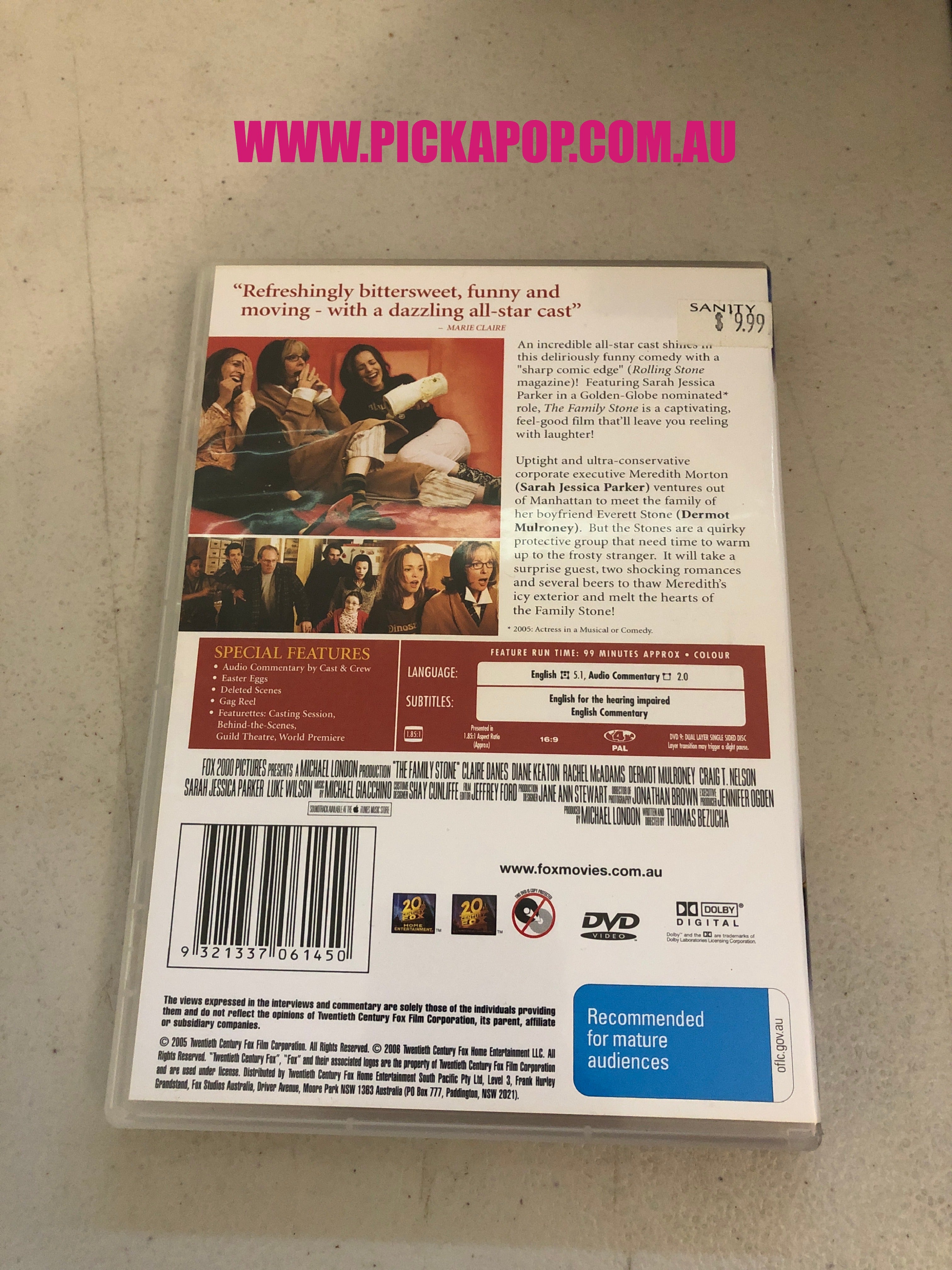 THE FAMILY STONE - PAL Region 4 - DVD Cleaned and Tested