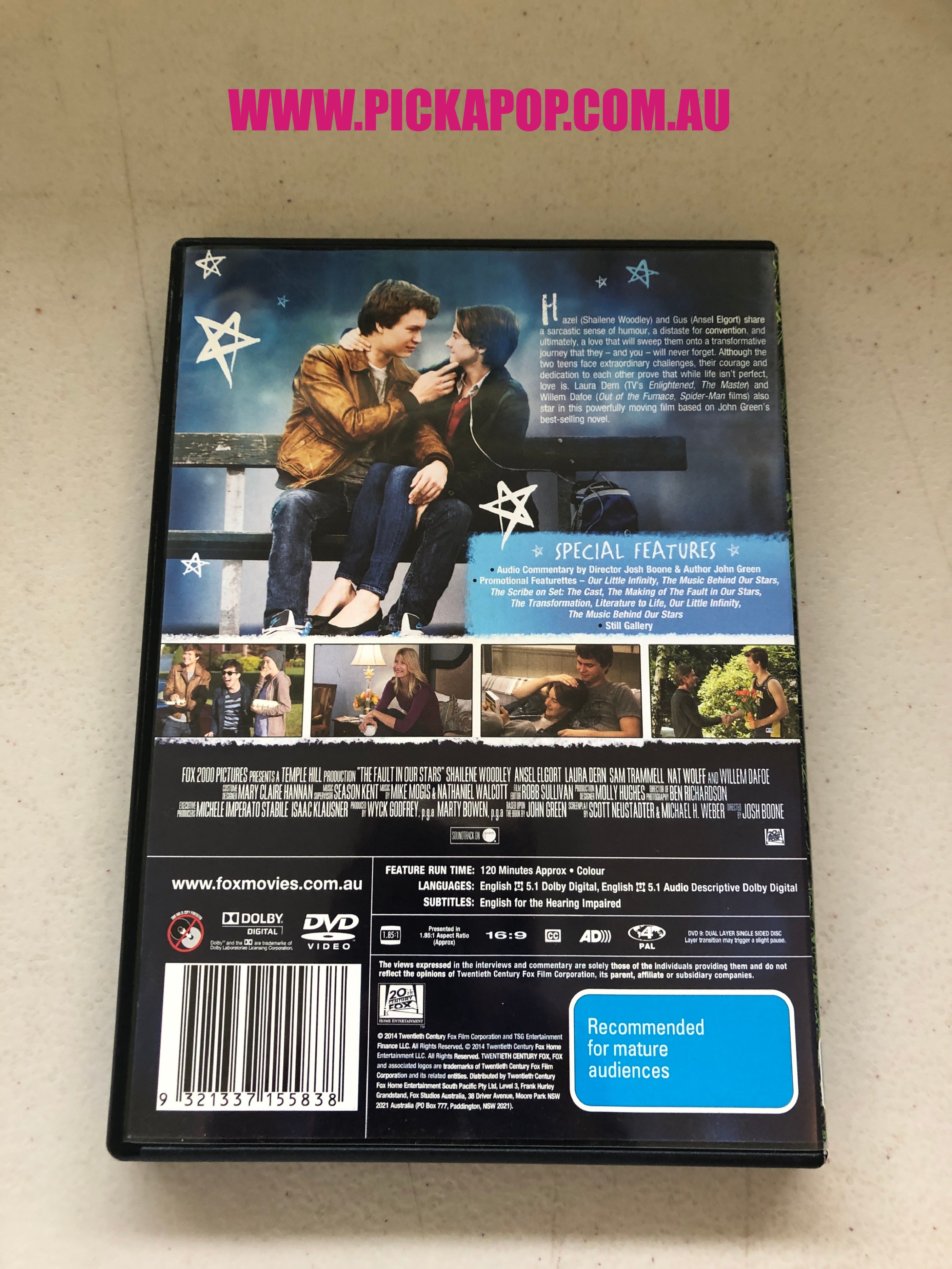 THE FAULT IN OUR STARS - PAL Region 4 - DVD Cleaned and Tested
