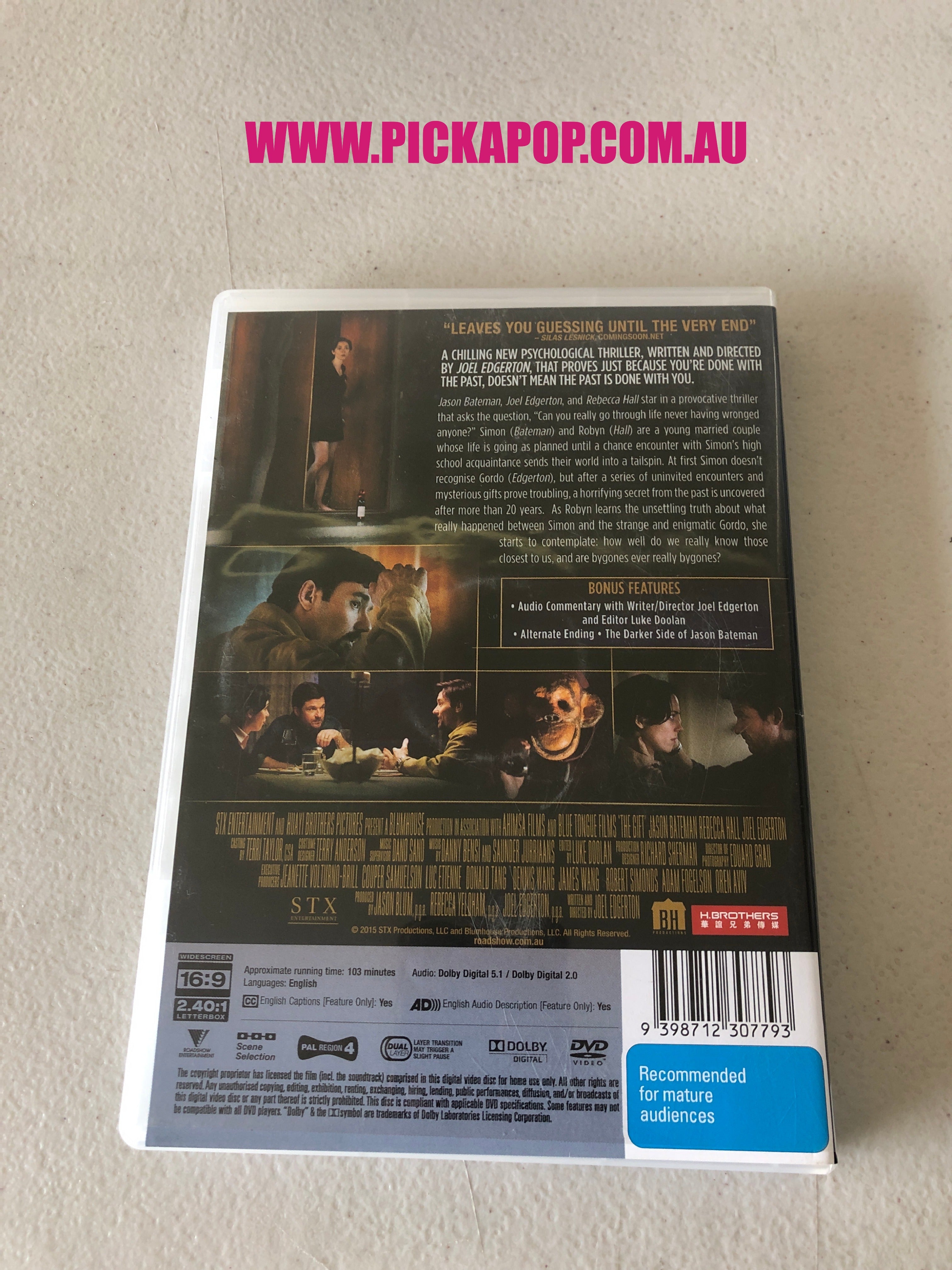 THE GIFT - PAL Region 4 - DVD Cleaned and Tested