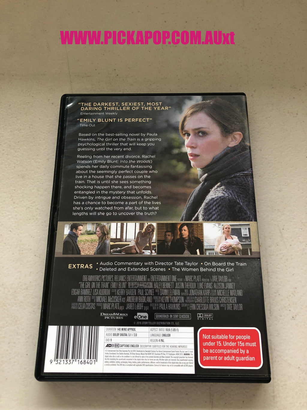 THE GIRL ON THE TRAIN - PAL Region 4 - DVD Cleaned and Tested