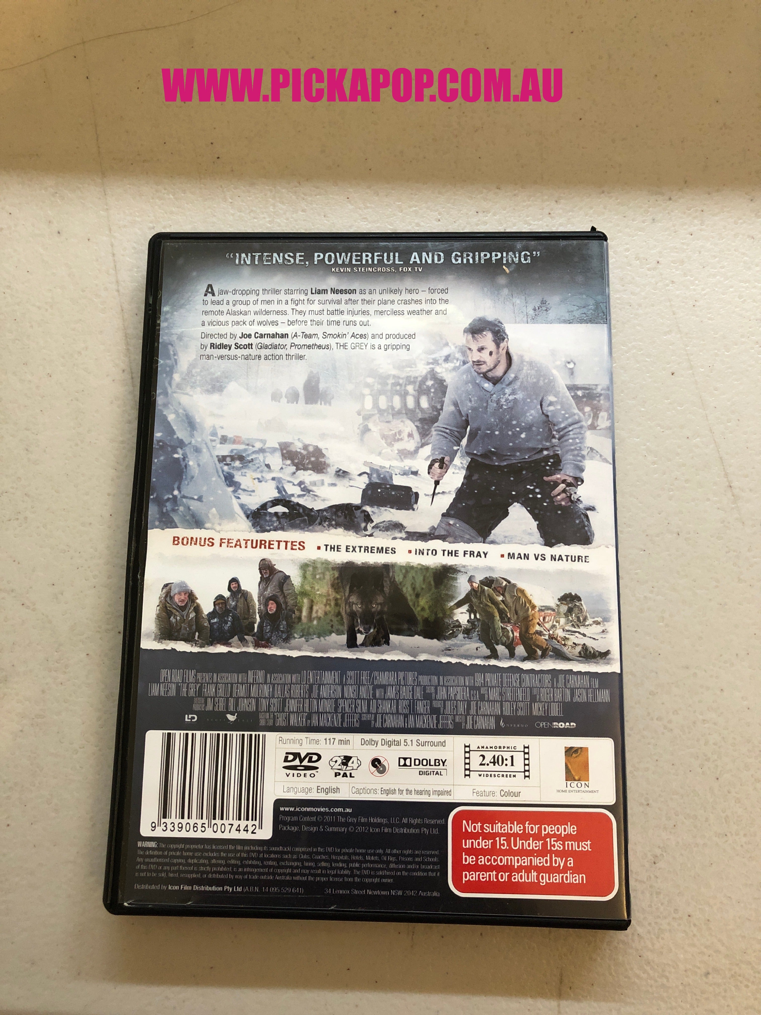 THE GREY - PAL Region 4 - DVD Cleaned and Tested