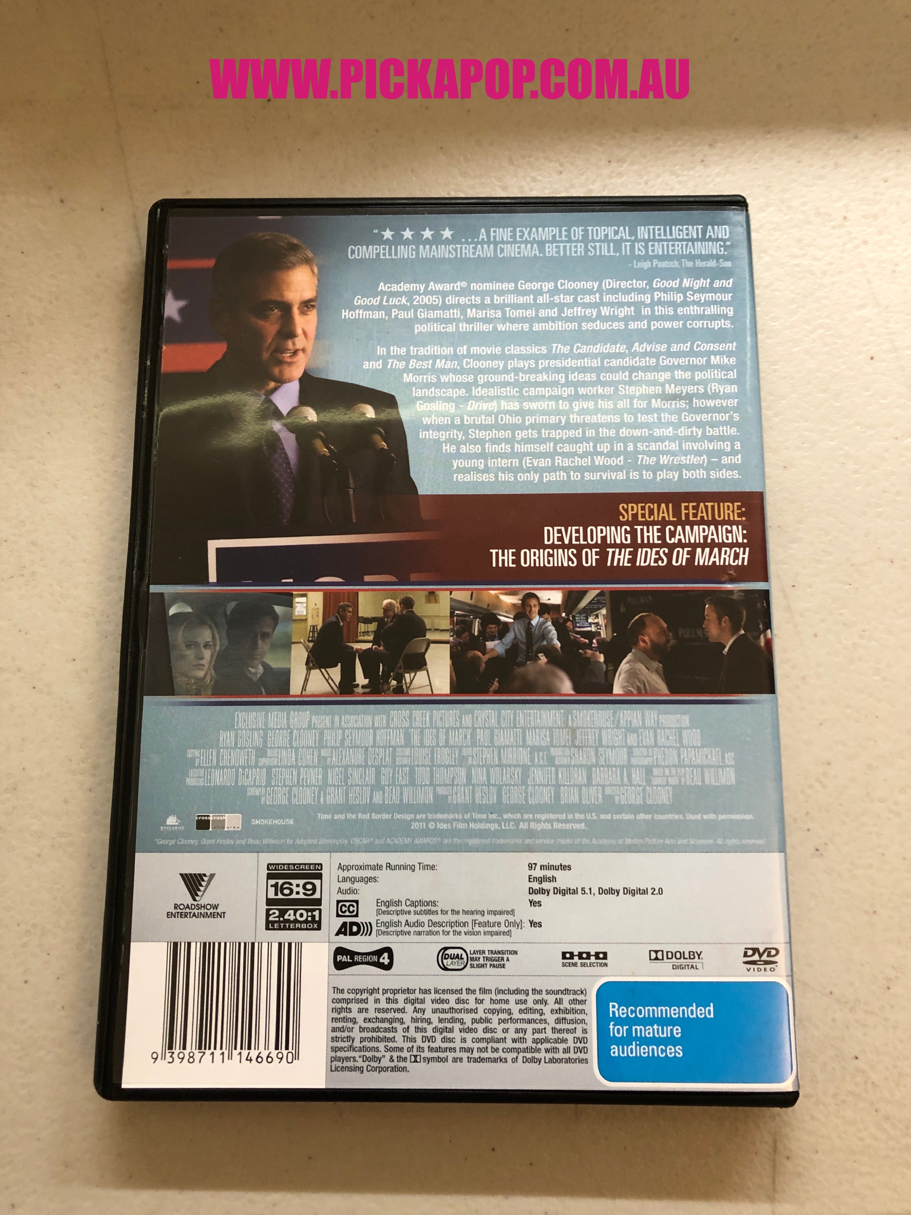 THE IDES OF MARCH - PAL Region 4 - DVD Cleaned and Tested