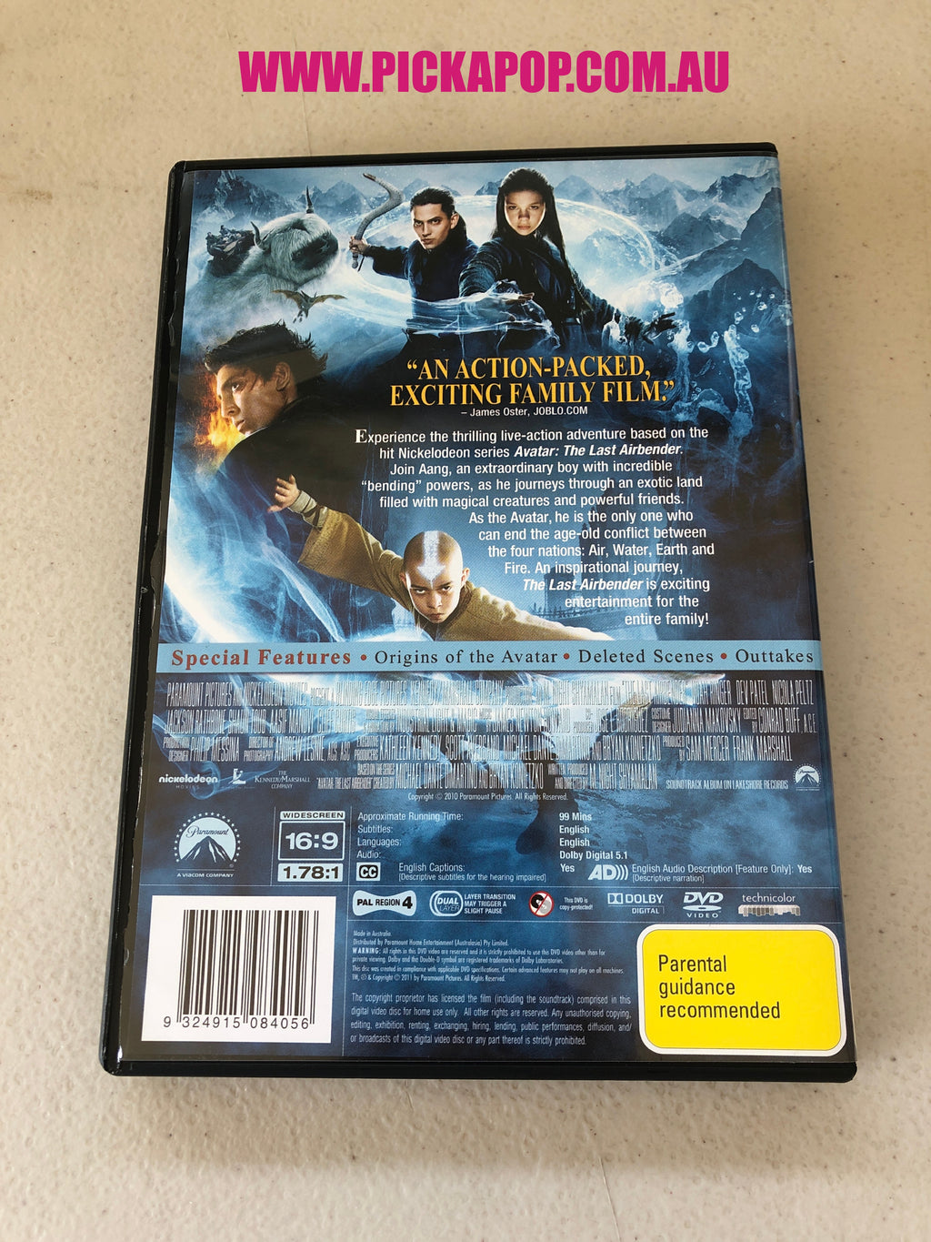 THE LAST AIRBENDER - PAL Region 4 - DVD Cleaned and Tested