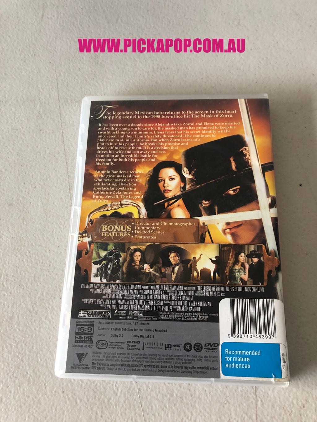 THE LEGEND OF ZORRO - PAL Region 4 - DVD Cleaned and Tested