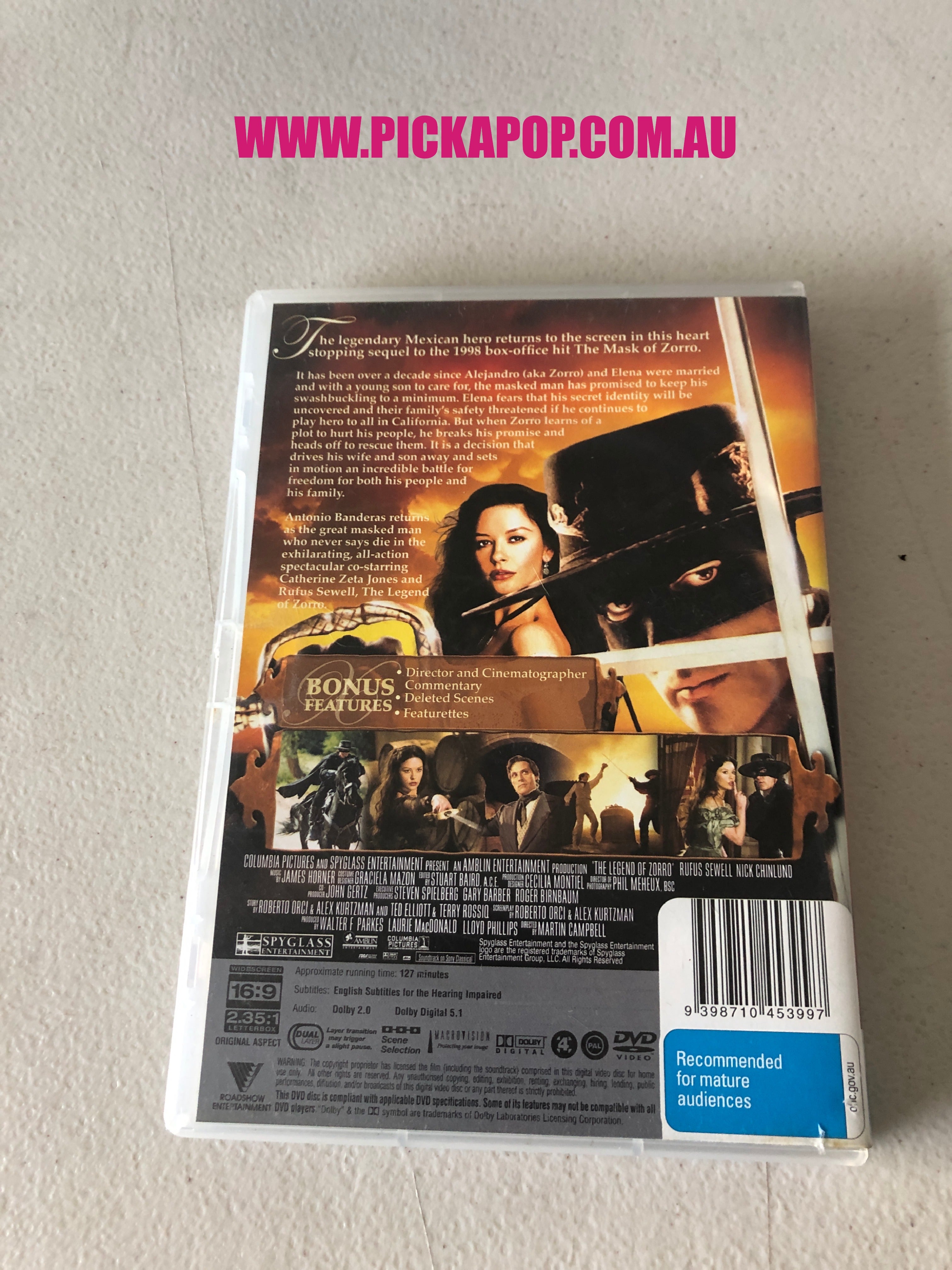 THE LEGEND OF ZORRO - PAL Region 4 - DVD Cleaned and Tested