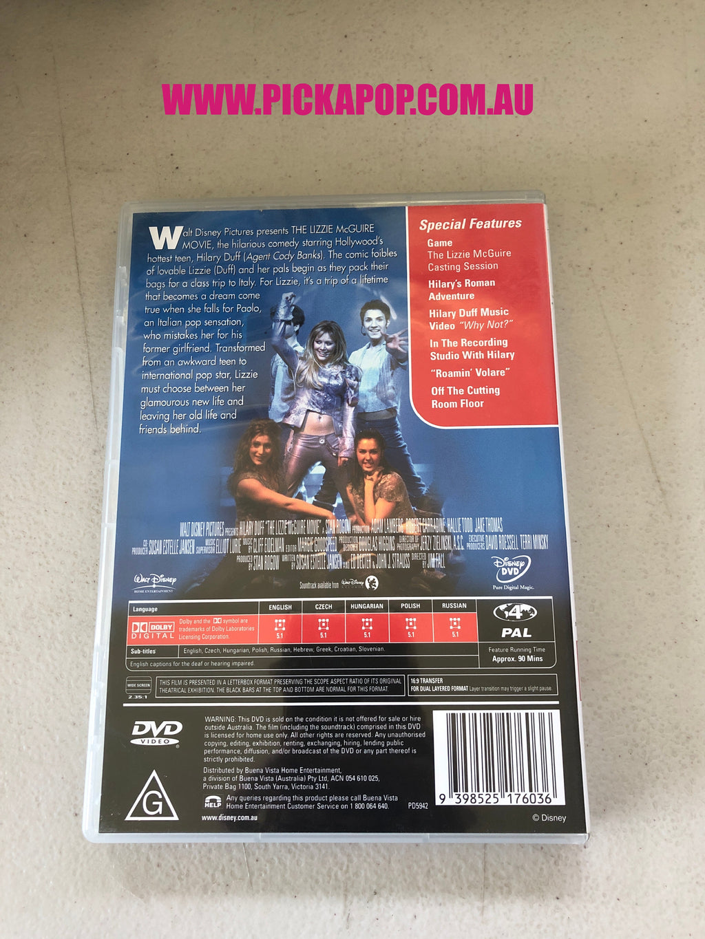 THE LIZZIE MCGUIRE MOVIE - PAL Region 4 - DVD Cleaned and Tested