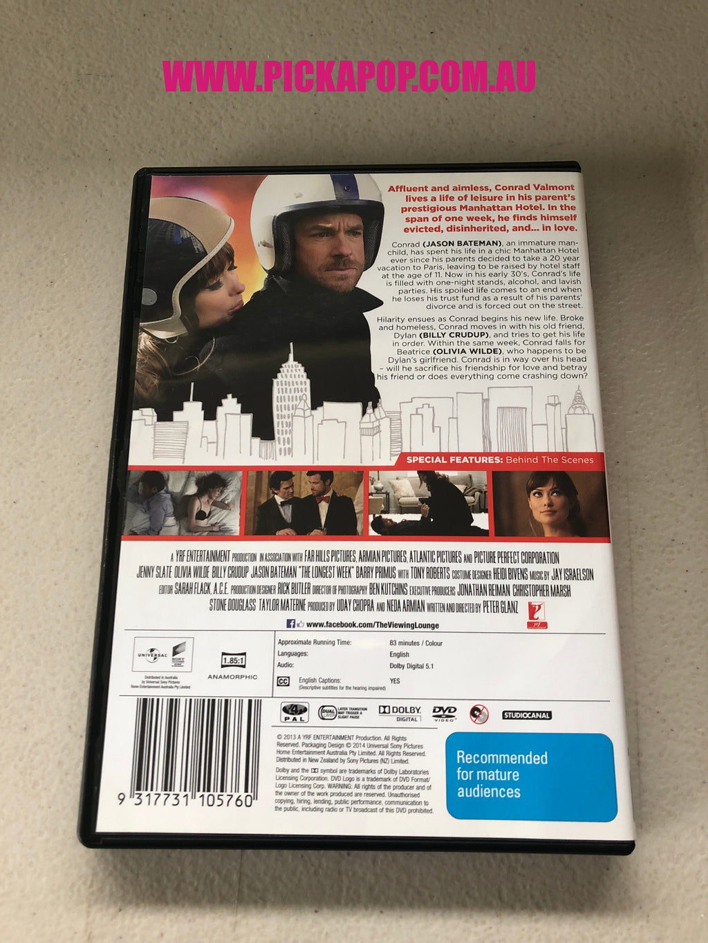 THE LONGEST WEEK - PAL Region 4 - DVD Cleaned and Tested