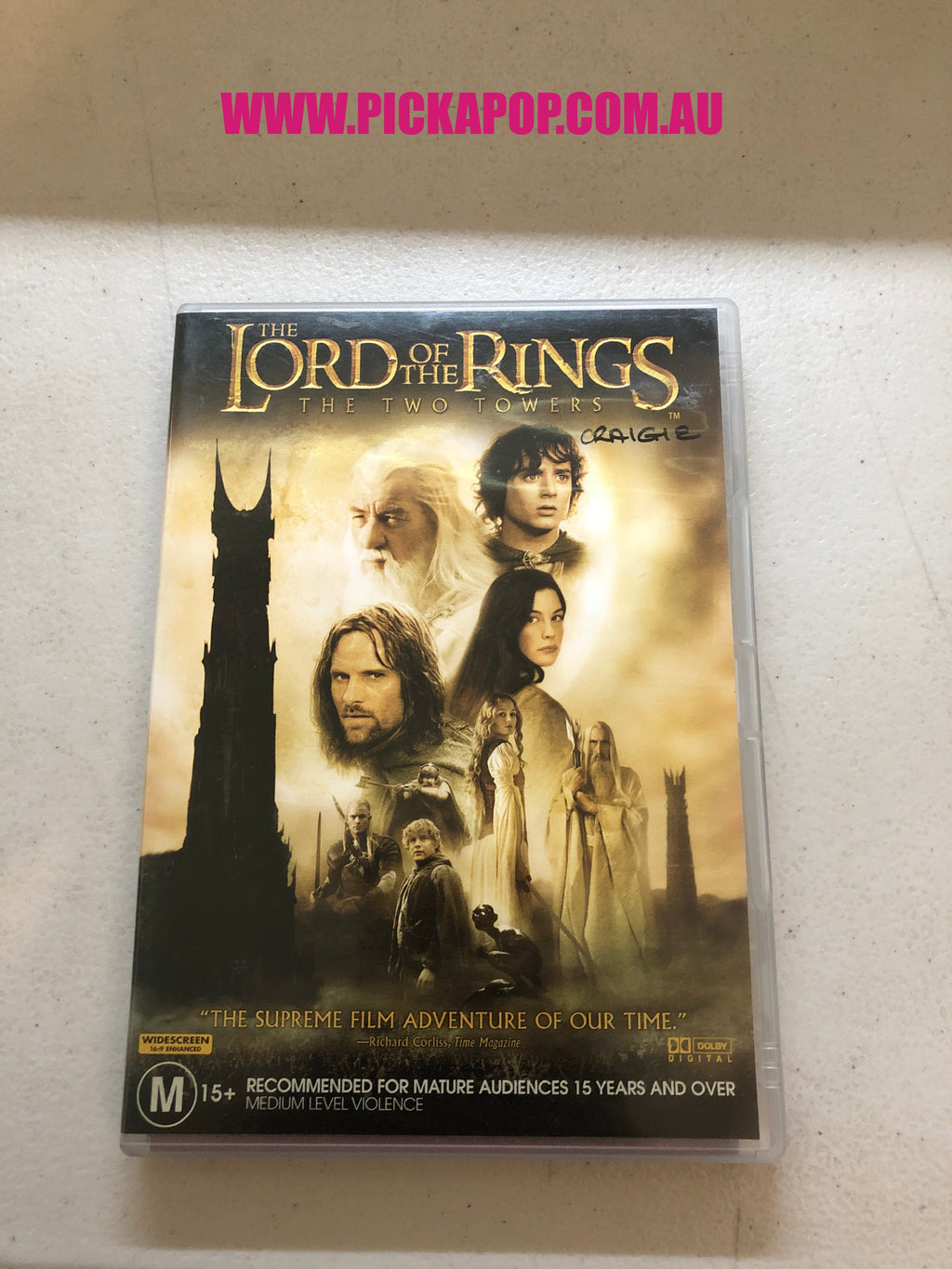 THE LORD OF THE RINGS THE TWO TOWERS - PAL Region 4 - DVD Cleaned and Tested