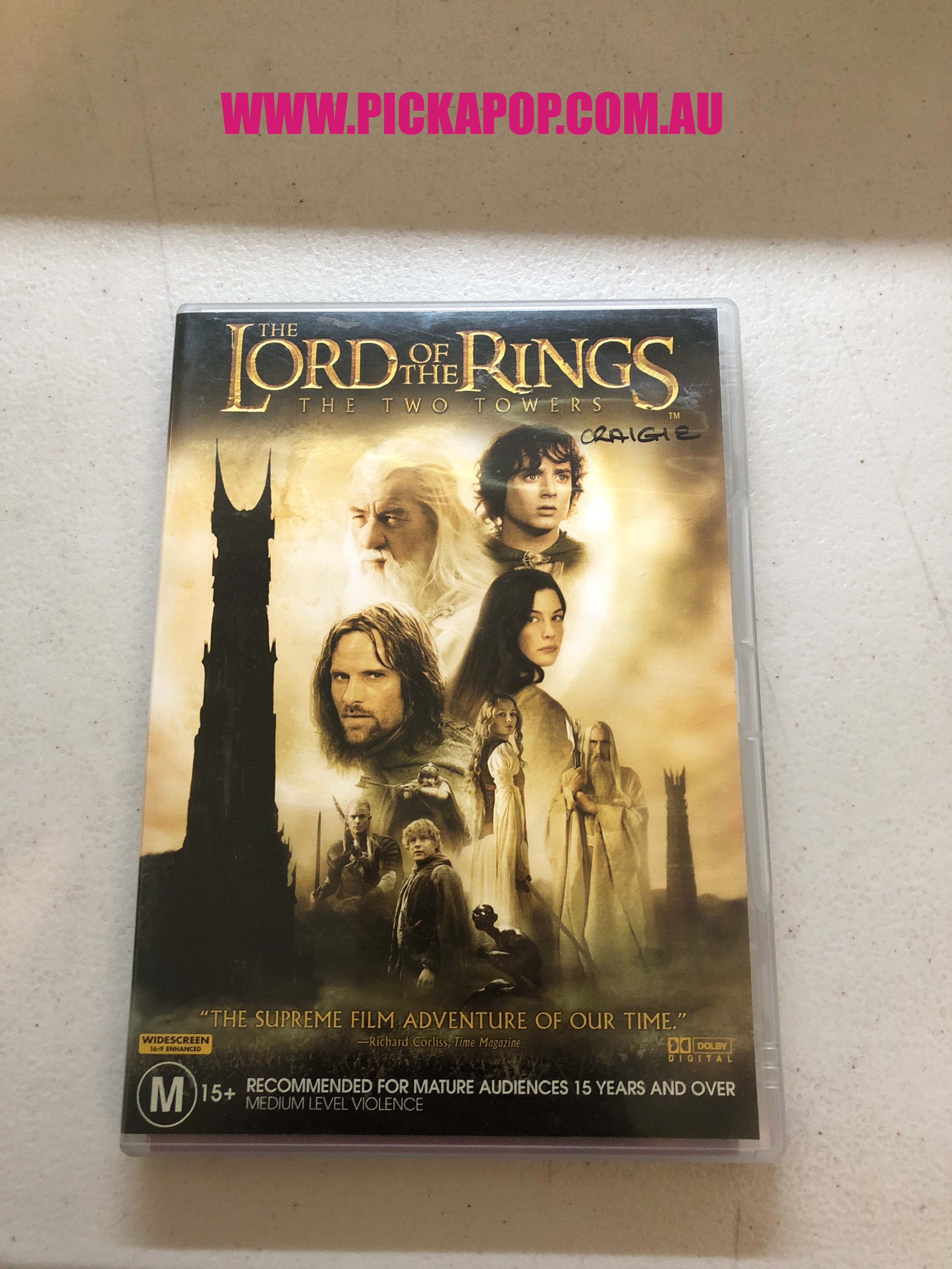 THE LORD OF THE RINGS THE TWO TOWERS - PAL Region 4 - DVD Cleaned and Tested