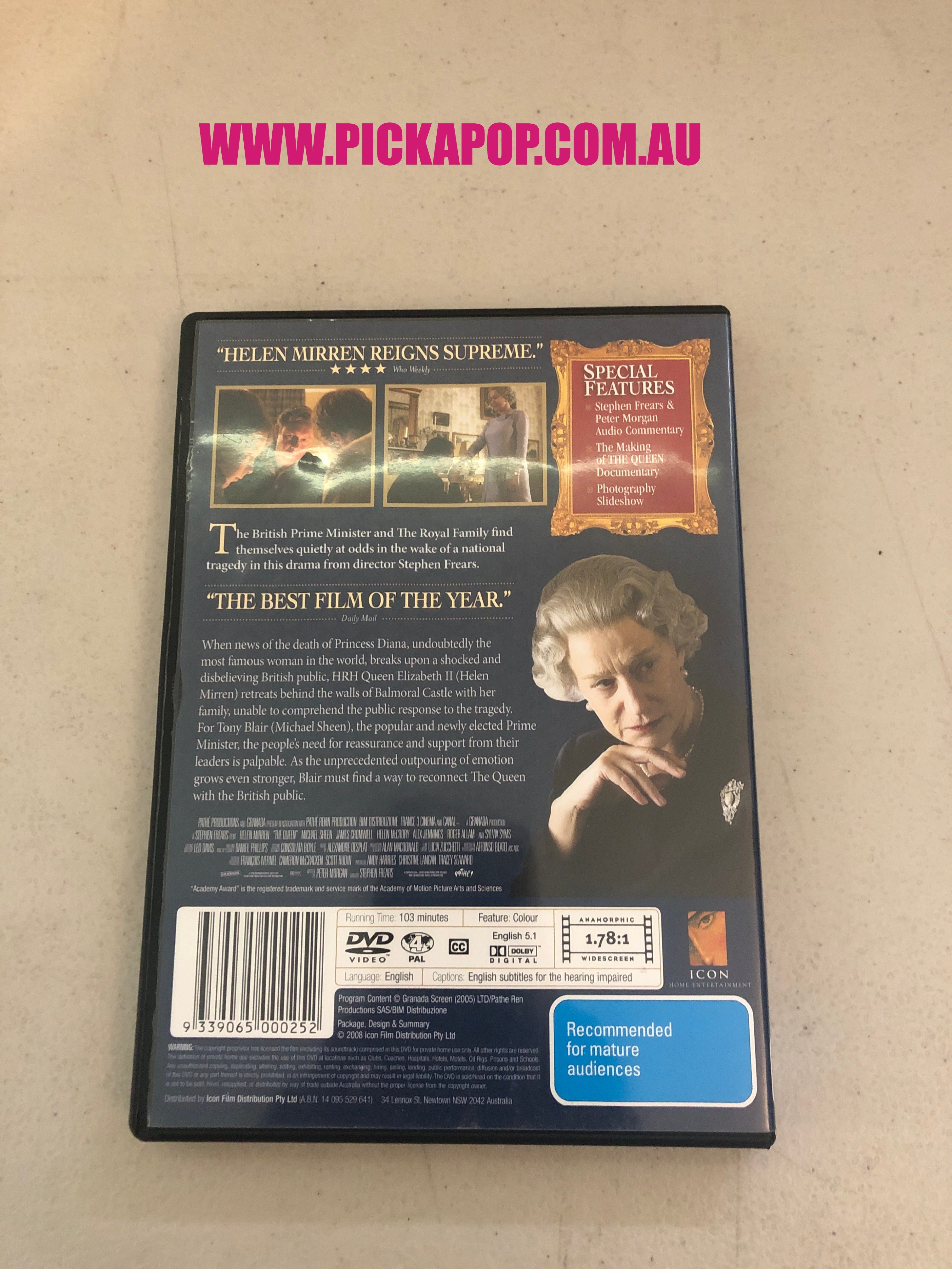 THE QUEEN - PAL Region 4 - DVD Cleaned and Tested