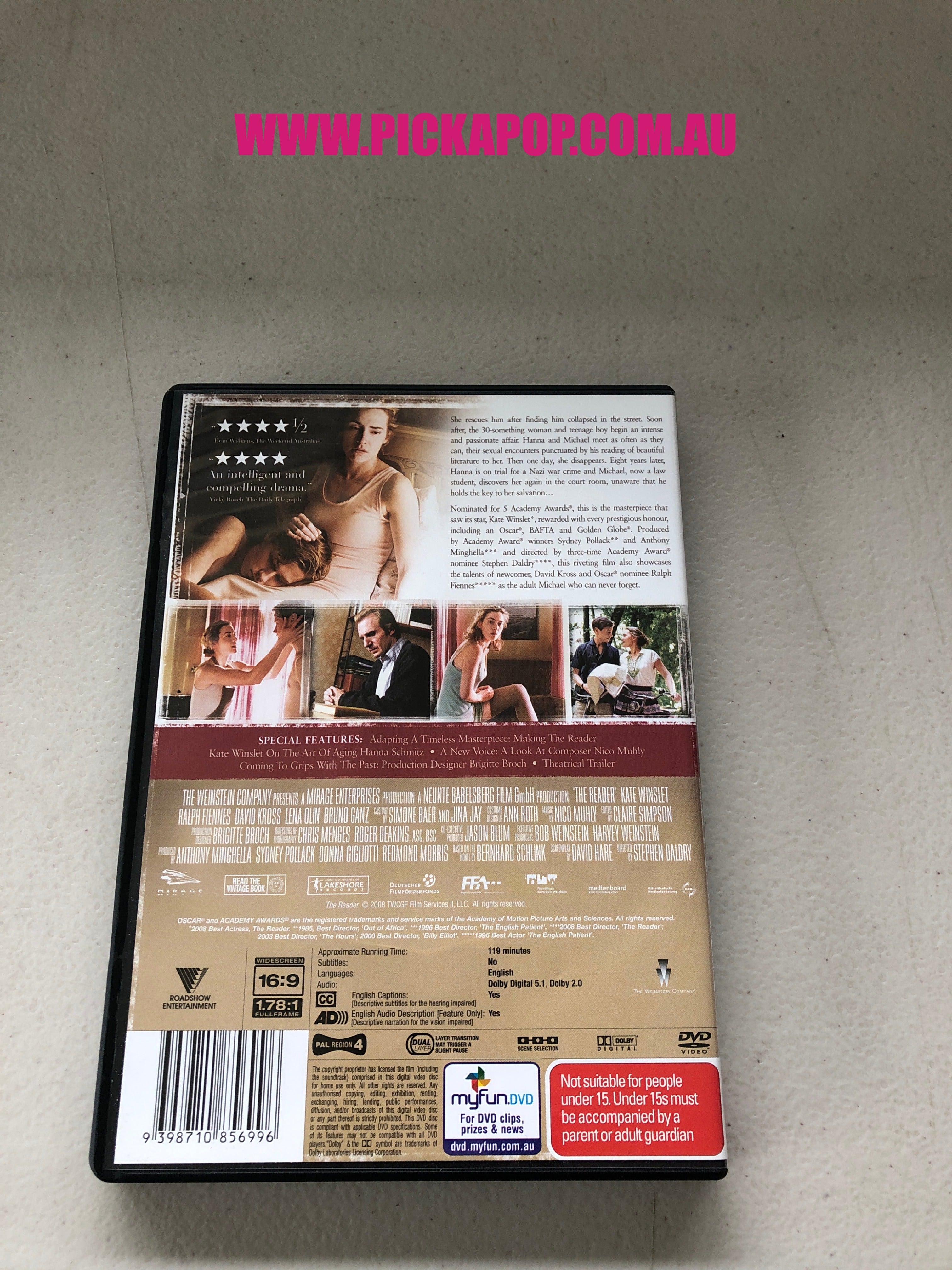 THE READER - PAL Region 4 - DVD Cleaned and Tested