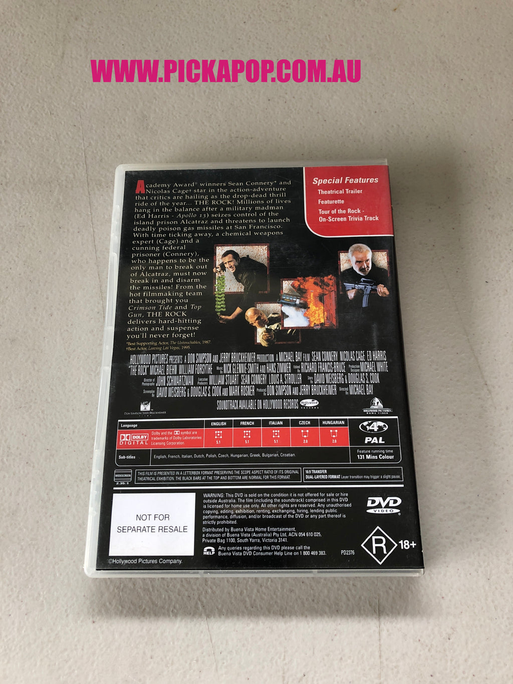 THE ROCK - PAL Region 4 - DVD Cleaned and Tested