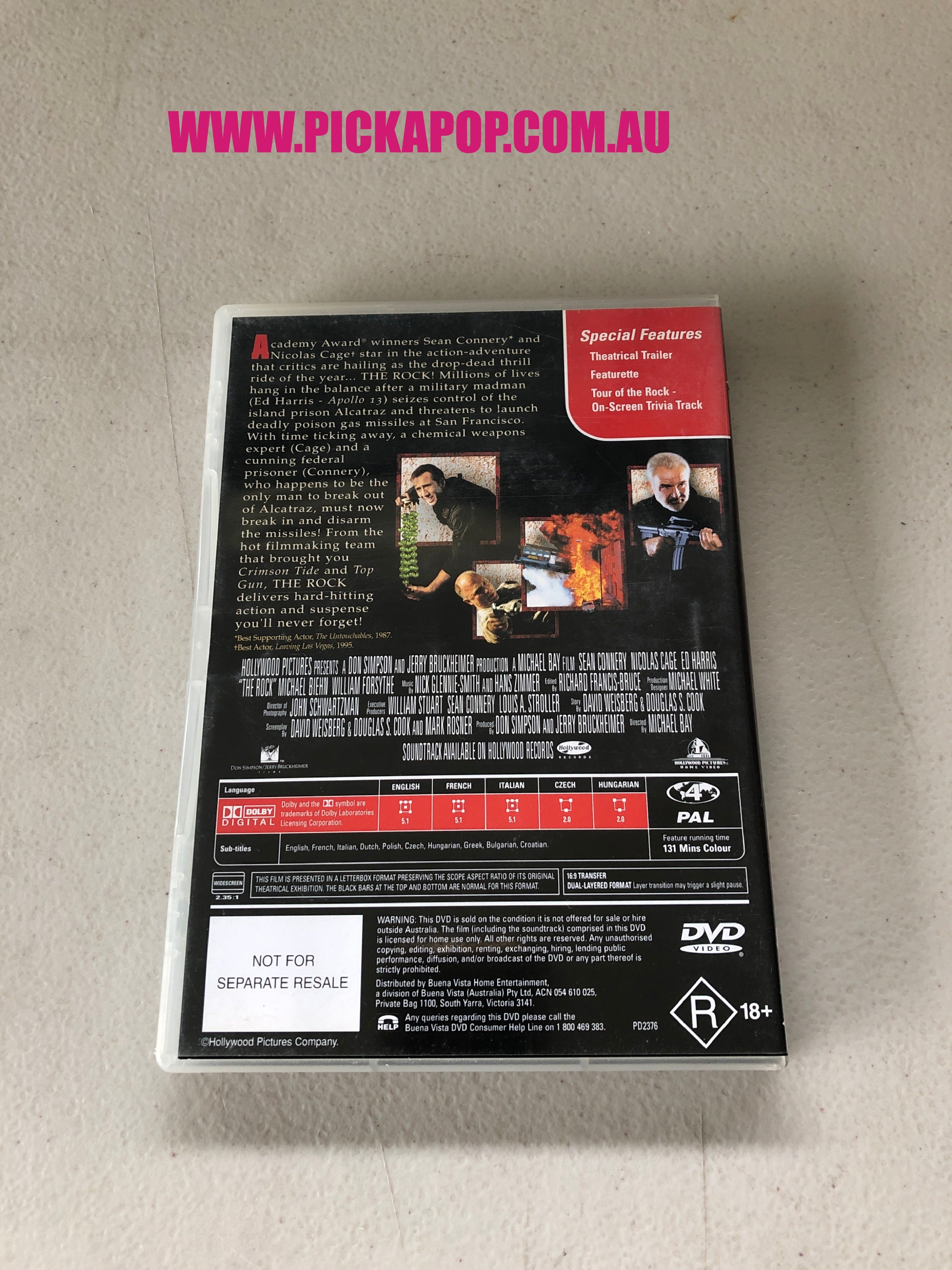 THE ROCK - PAL Region 4 - DVD Cleaned and Tested