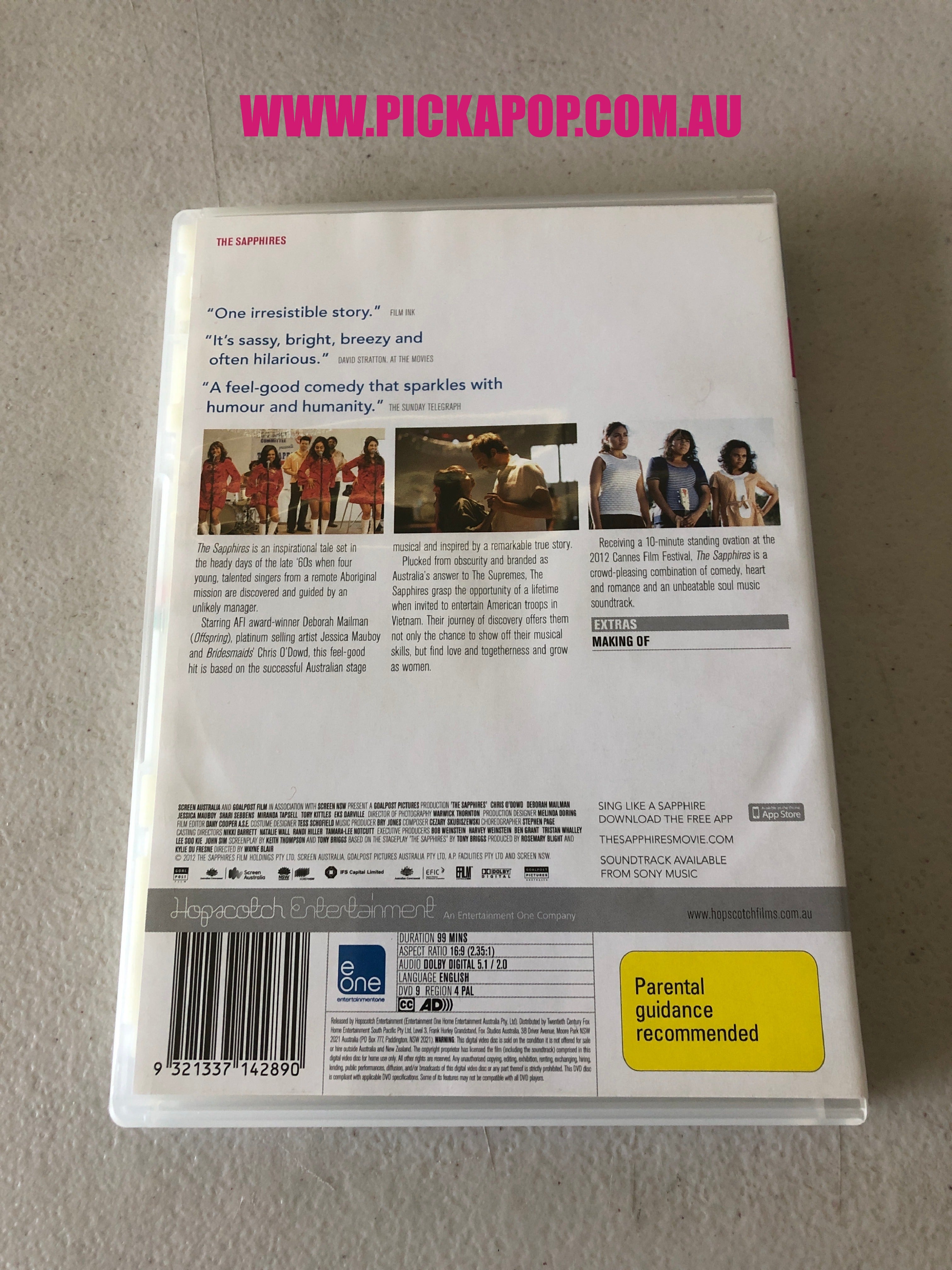 THE  SAPPHIRES - PAL Region 4 - DVD Cleaned and Tested