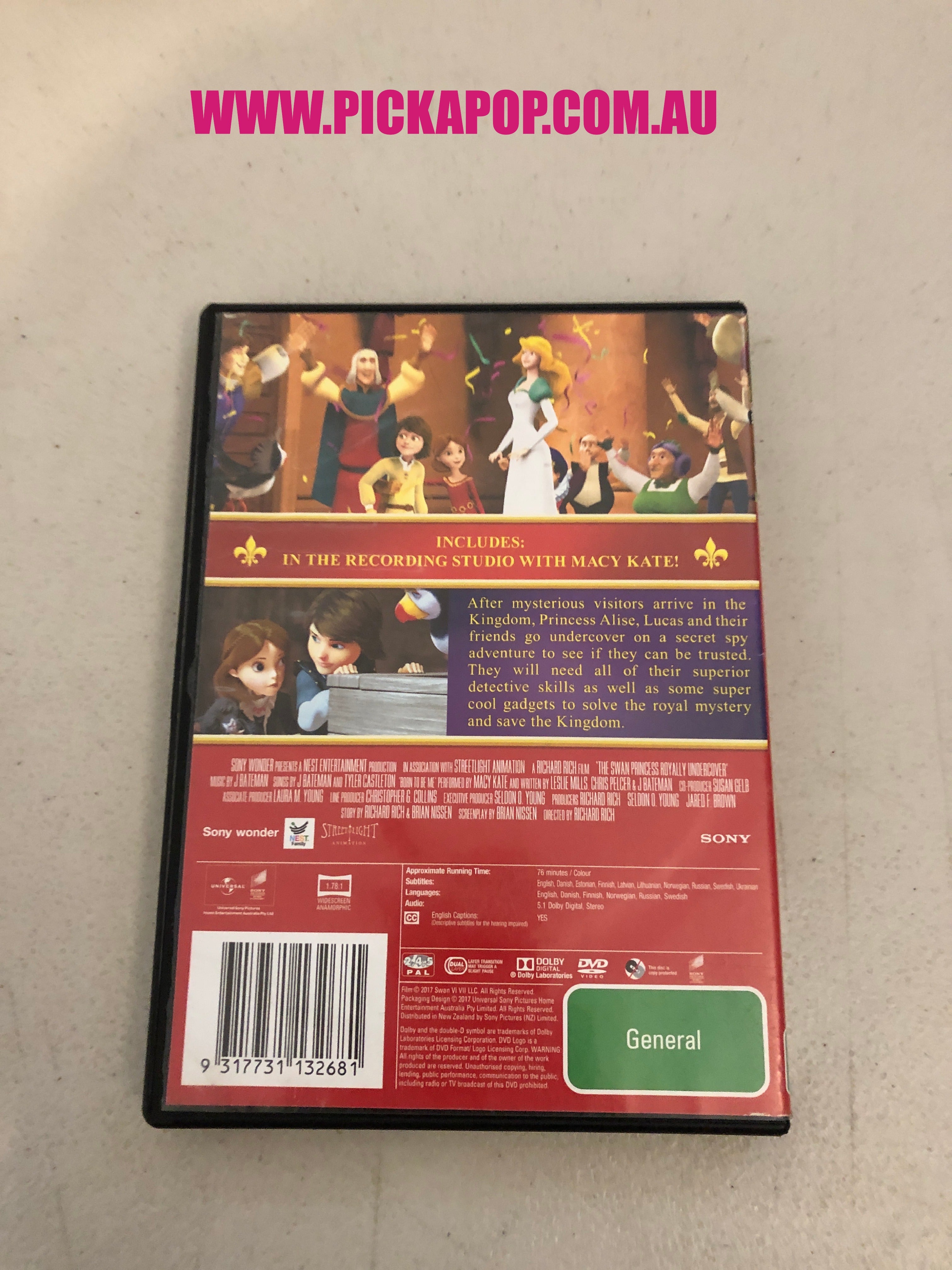 THE SWAN PRINCESS ROYALLY UNDERCOVER - PAL Region 4 - DVD Cleaned and Tested
