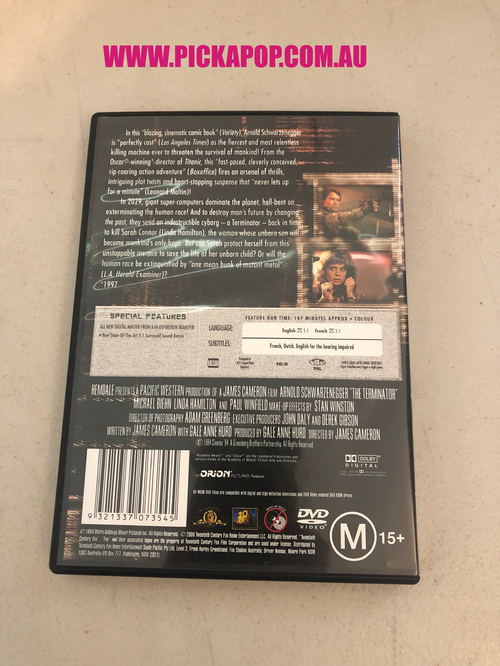 THE TERMINATOR - PAL Region 4 - DVD Cleaned and Tested