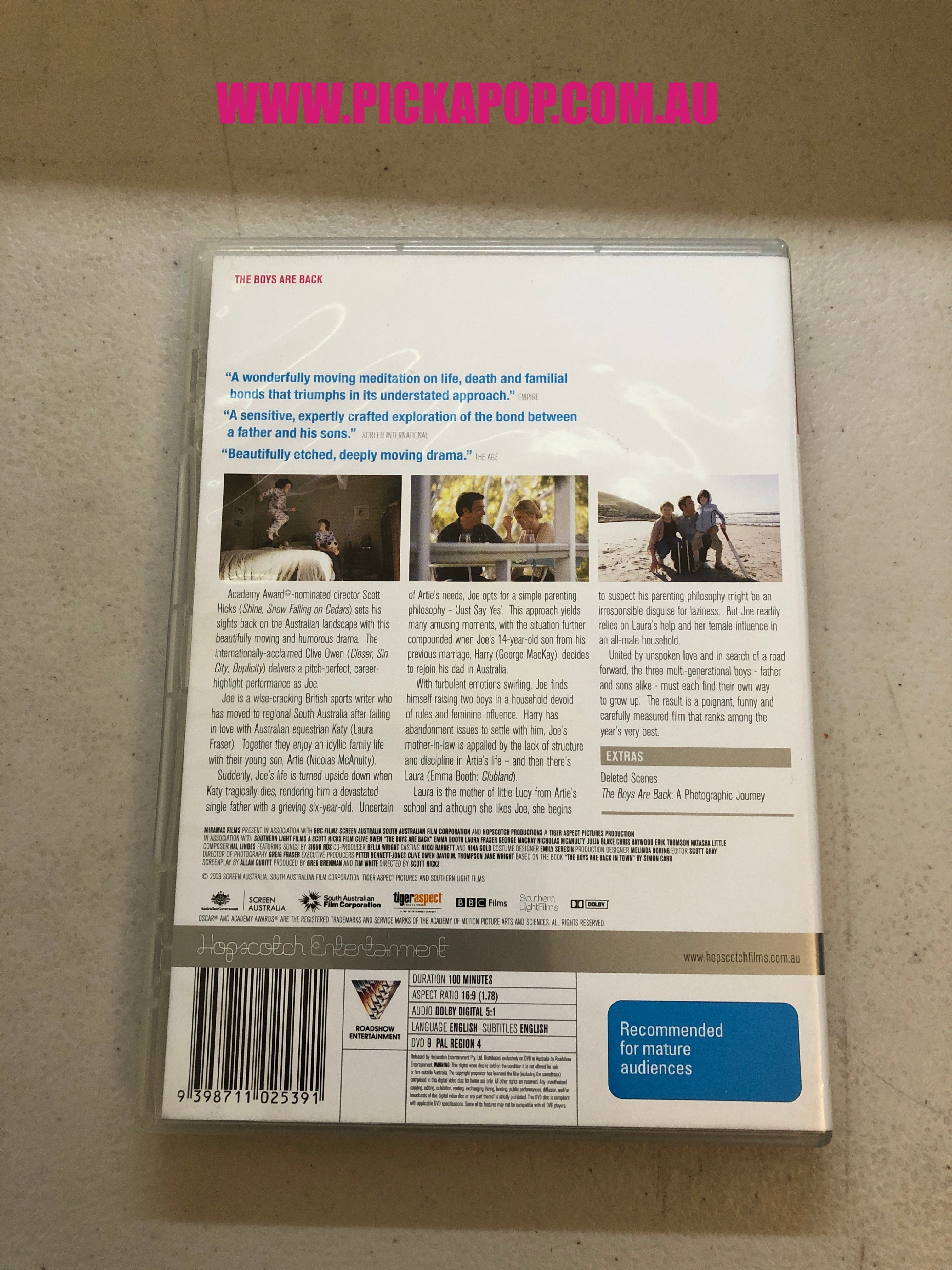 THE BOYS ARE BACK - PAL Region 4 - DVD Cleaned and Tested