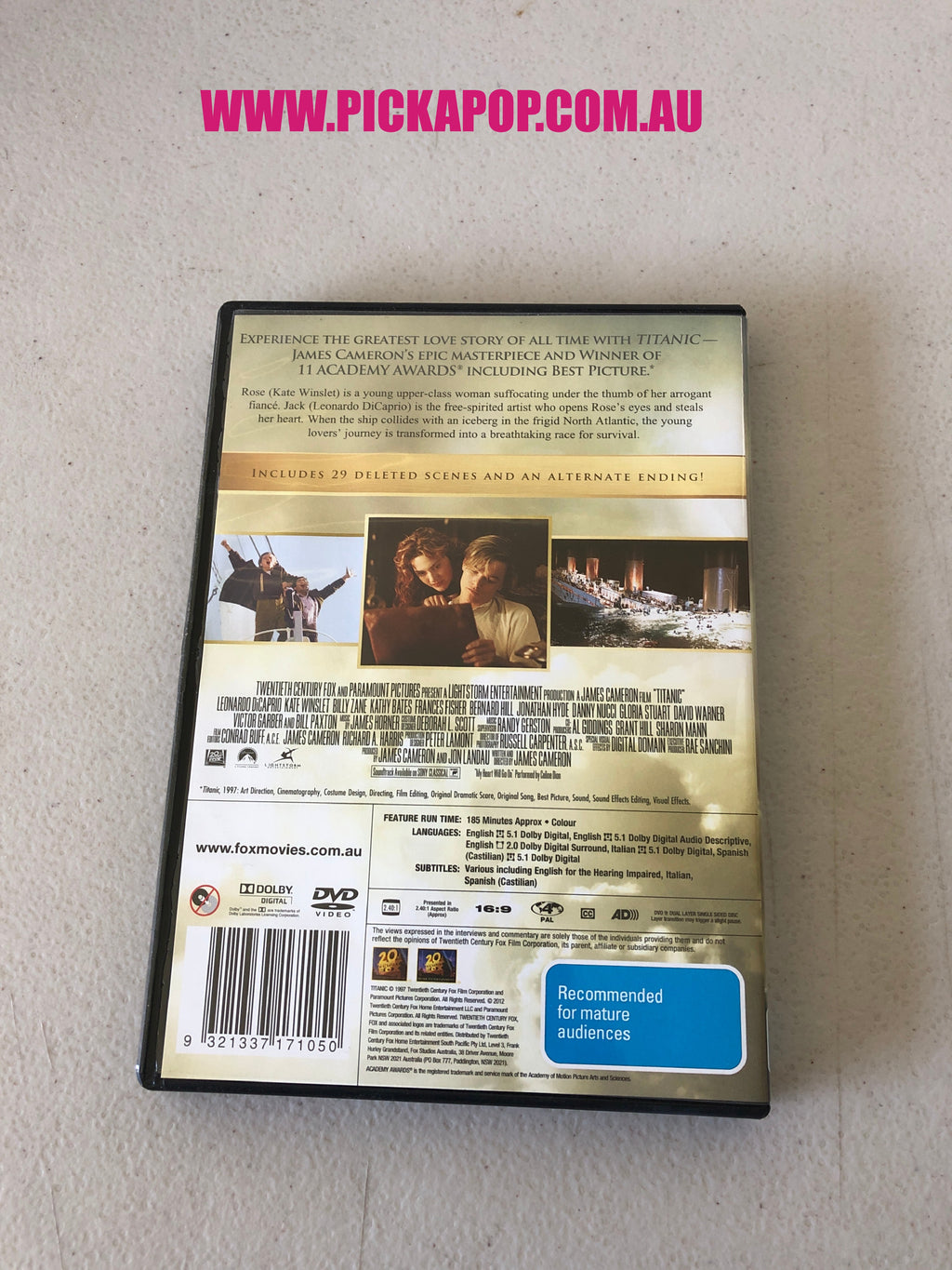 TITANIC - PAL Region 4 - DVD Cleaned and Tested