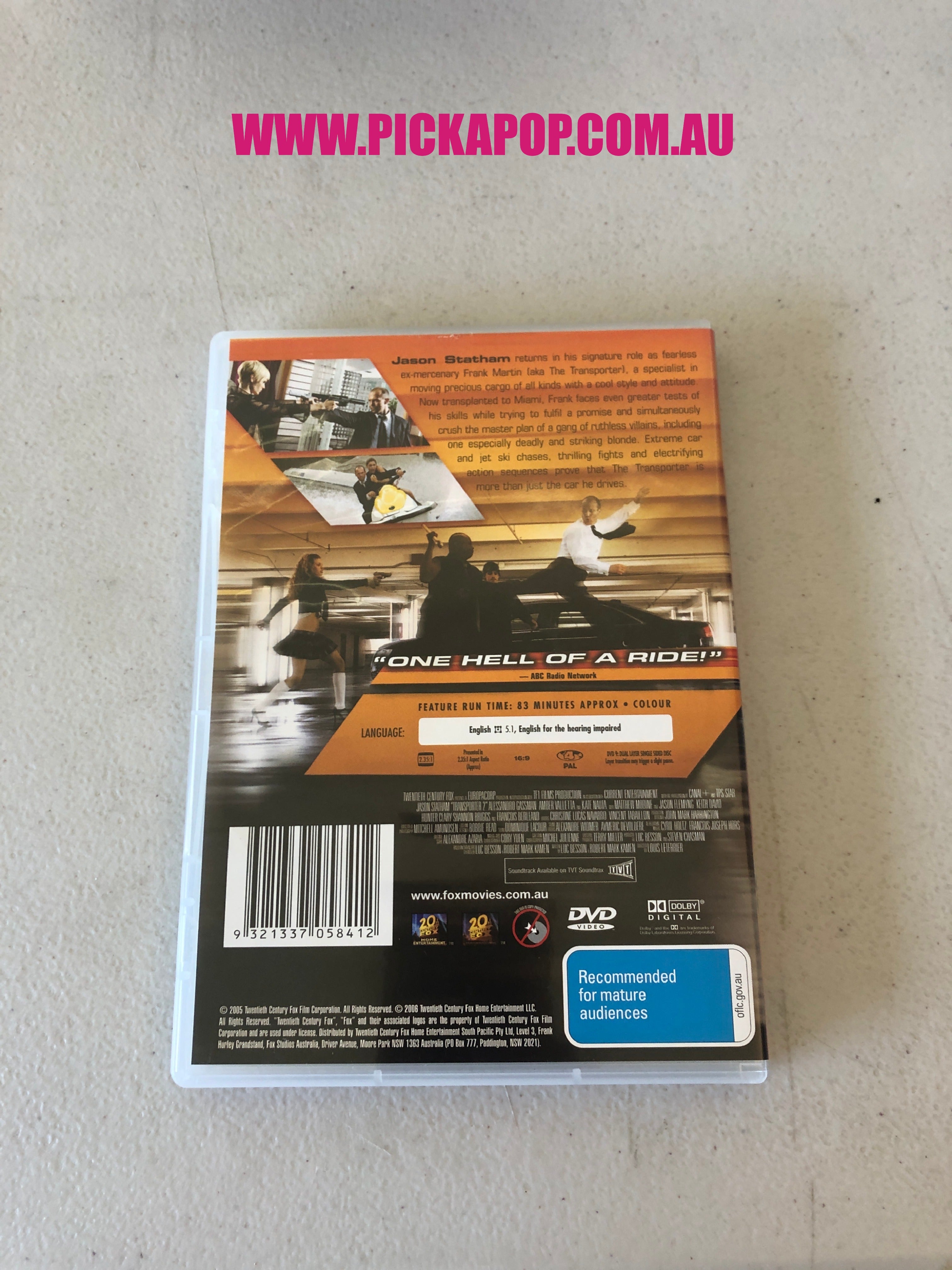 TRANSPORTER 2 - PAL Region 4 - DVD Cleaned and Tested