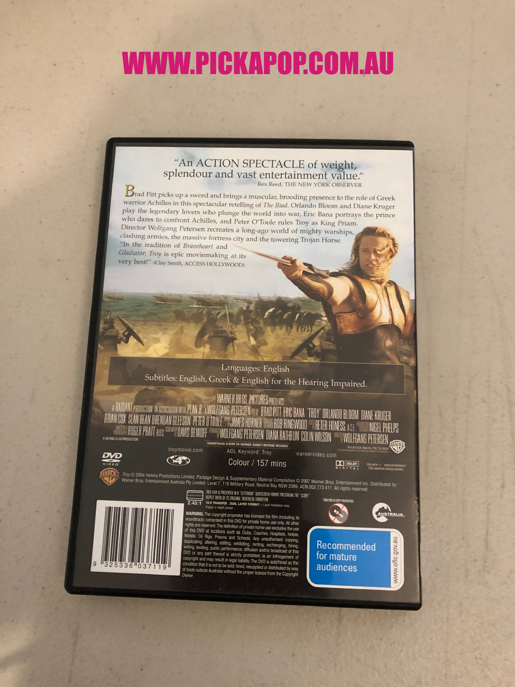 TROY - PAL Region 4 - DVD Cleaned and Tested