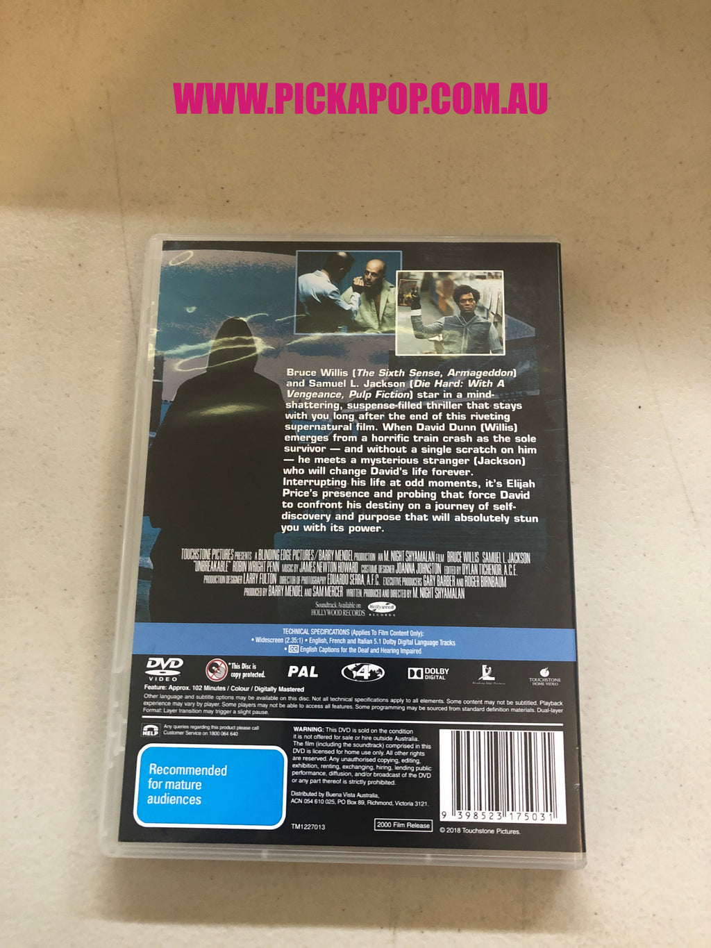UNBREAKABLE - PAL Region 4 - DVD Cleaned and Tested