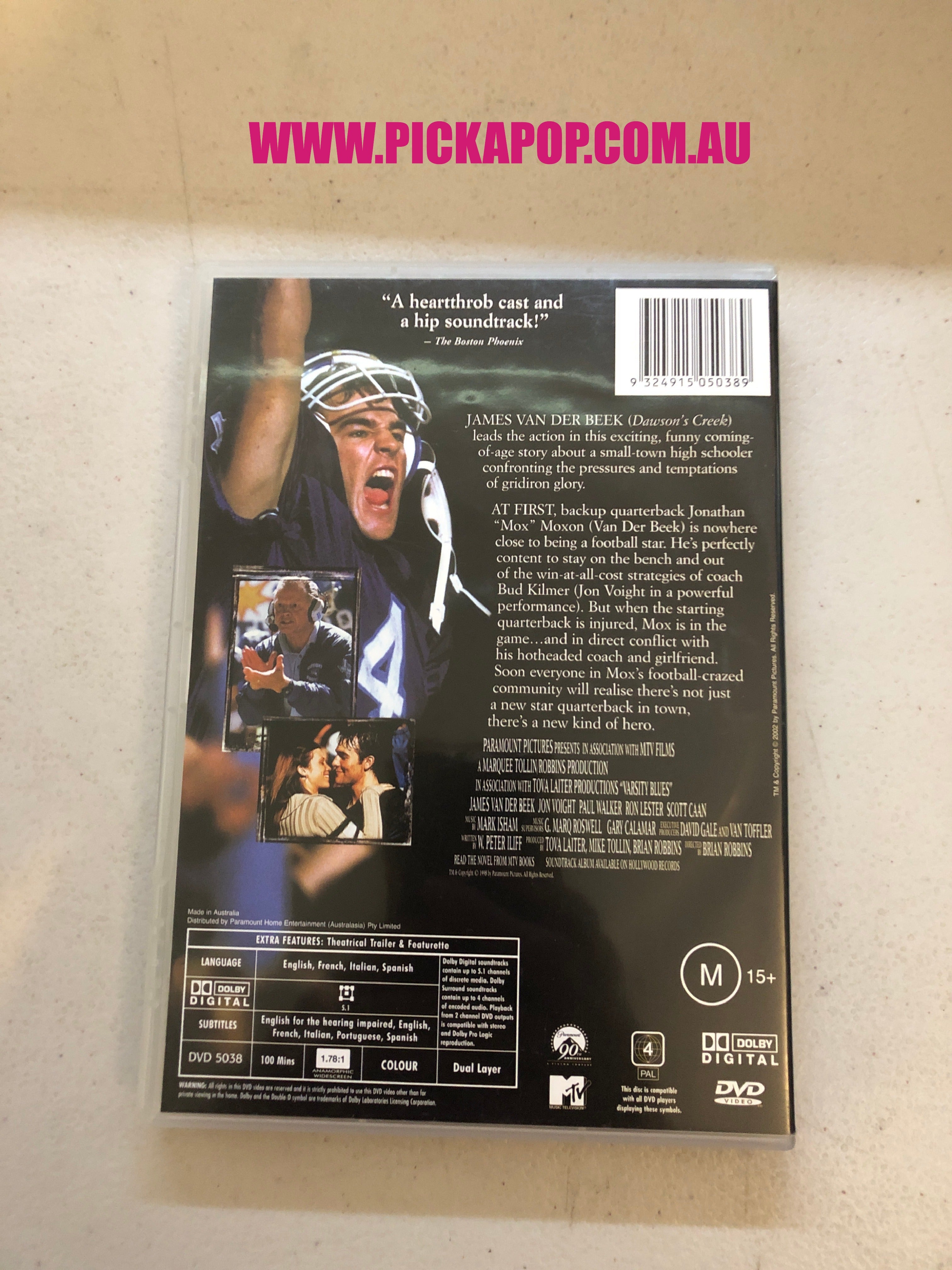 VARSITY BLUES - PAL Region 4 - DVD Cleaned and Tested