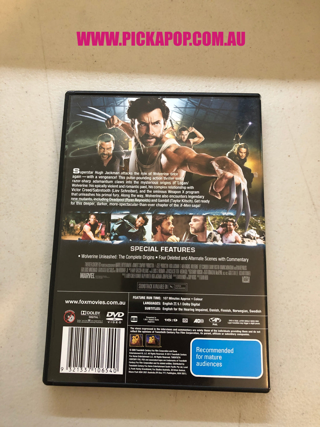 X - MEN ORIGINS WOLVERINE - PAL Region 4 - DVD Cleaned and Tested
