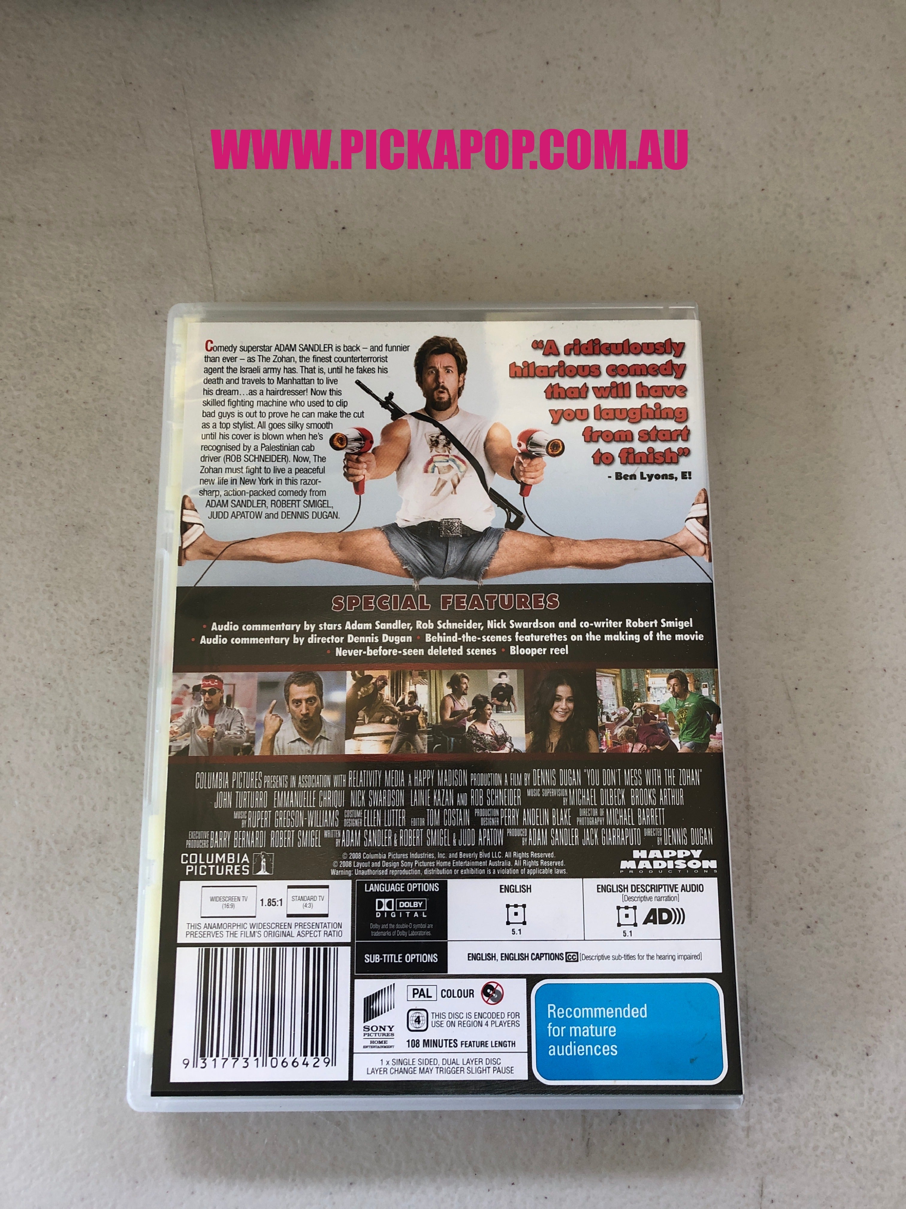 YOU DON'T MESS WITH THE ZOHAN - PAL Region 4 - DVD Cleaned and Tested
